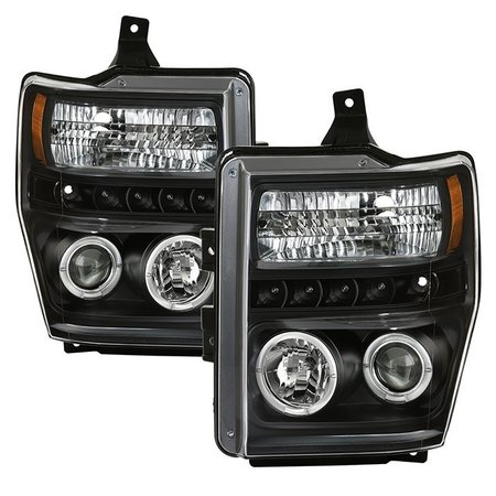 SPYDER AUTOMOTIVE 08-10 F250/F350/F450 SD PROJECTOR HEADLIGHTS-LED HALO-LED ( REPLACEABLE LEDS )-B 5010575